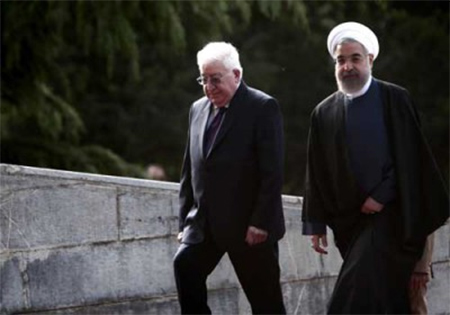 Fuad Masum con Hassan Ruhani El presidente de Iraq agradece la ayuda iraní contra los terroristas